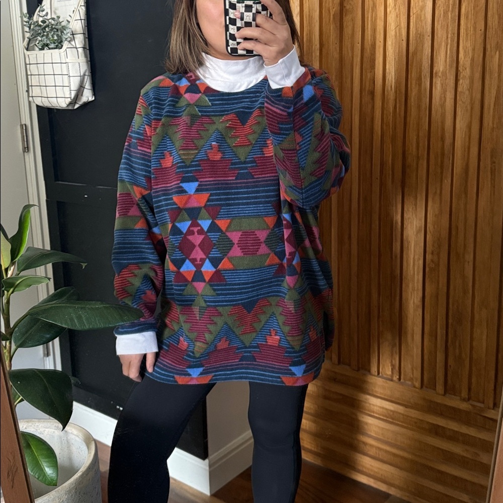 Vintage Blair Sweater Fleece Pullover Long Sleeve Southwestern. Large Unisex - Picture 4 of 10